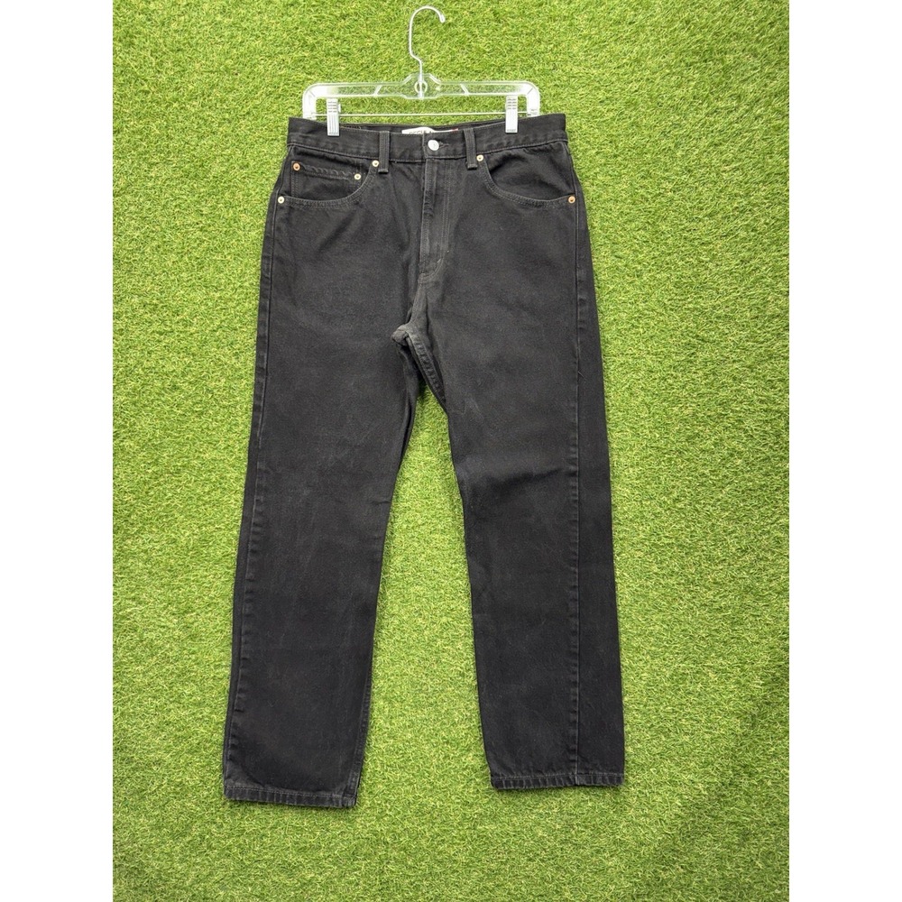 Levis 505 Jeans Mens 33x30 Black Faded Regular Fit Straight Leg Denim Pants Y2K